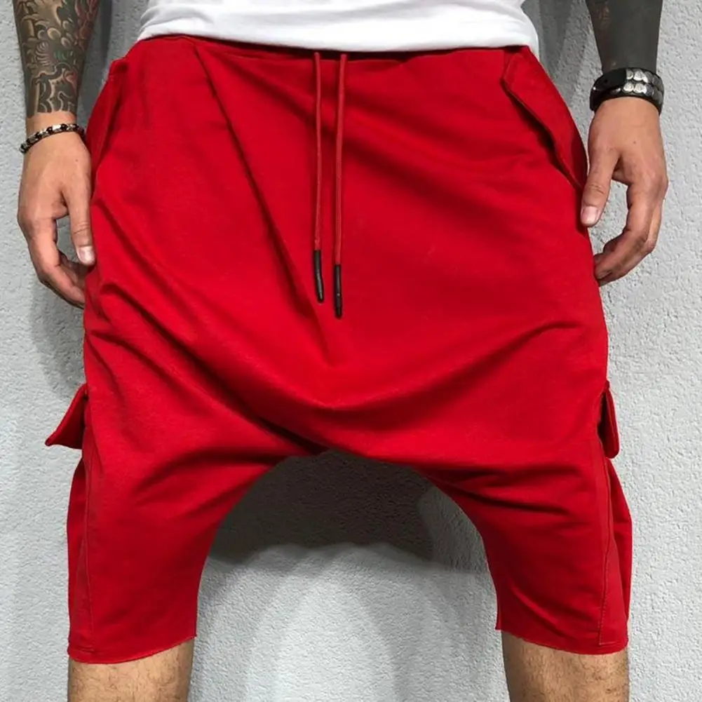 2021 Summer Harem Multi-pockets Shorts Harem Pants Adjustable Micro-elastic Soft Cotton Blend Low Crotch Cargo Trousers for Summ - Image 2