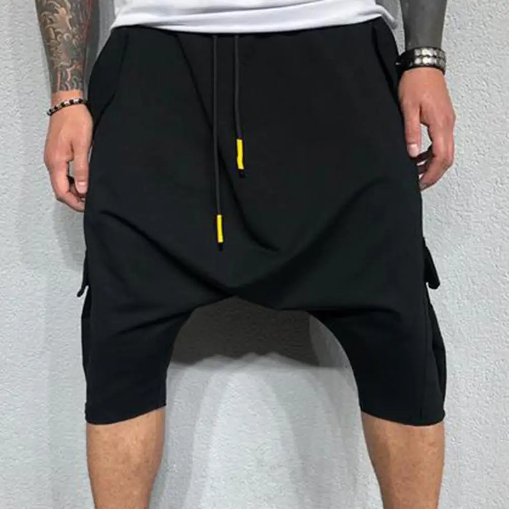 2021 Summer Harem Multi-pockets Shorts Harem Pants Adjustable Micro-elastic Soft Cotton Blend Low Crotch Cargo Trousers for Summ - Image 5