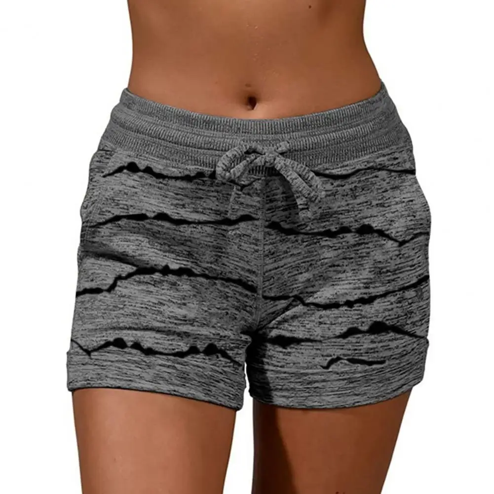 Women Shorts Casual Loose Striped High Waist Quick Drying Drawstring Pockets Sports Short Pants Summer шорты женский - Image 2